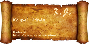 Koppel Jónás névjegykártya